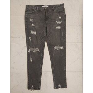 KanCan Cora Estilo Light Gray Mid Rise Super Skinny Jeans Women's Sz 13/30